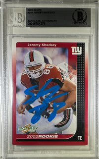 Jeremy Shockey auto Score 2002 #294 card New York Giants BAS Encap Rookie card