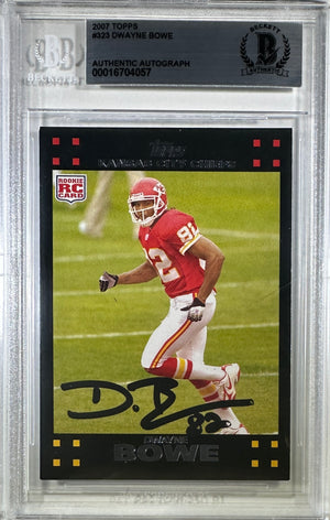 Dwayne Bowe auto Topps 2007 #323 card Kansas City Chiefs BAS Encapsulated