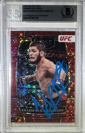 Khabib Nurmagomedov autographed 2022 Panini card #49 88/99 UFC BAS Encapsulated