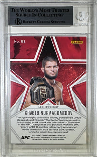 Khabib Nurmagomedov autographed 2021 Panini card #81 UFC BAS Encapsulated