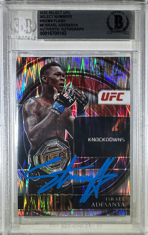 Israel Adesanya autographed 2022 Panini card #9 UFC BAS Encapsulated