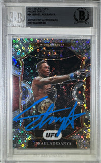 Israel Adesanya autographed 2021 Panini card #64 UFC BAS Encapsulated