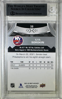 Ilya Sorokin 2021 Upper Deck #30 encap RC New York Islanders BAS