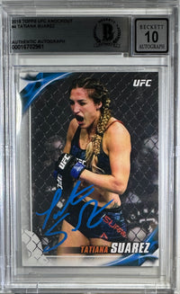 Tatiana Suarez auto card 2019 Topps knockout #4 UFC BAS Encapsulated auto 10