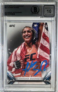 Tatiana Suarez auto card 2018 Topps knockout #92 UFC BAS Encapsulated auto 10