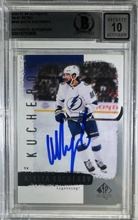 Nikita Kucherov auto card 2021 SP Authentic Tampa Bay Lightning NHL BAS Auto 10