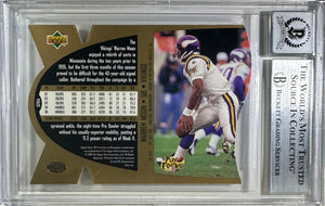 Warren Moon auto inscribed card 1197 UP SPX #14 NFL Vikings BAS Encap auto 10