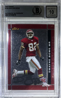 Dwayne Bowe auto Topps 2007 #128 card Kansas City Chiefs BAS Encapsulated GM 10