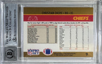 Christian Okoye auto NFL Pro Set 1989 Kansas City Chiefs BAS GM 10 Encap