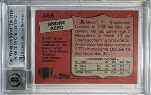 Andre Reed auto inscribed Topps 1987 #365 Buffalo Bills BAS Encap card GM 10