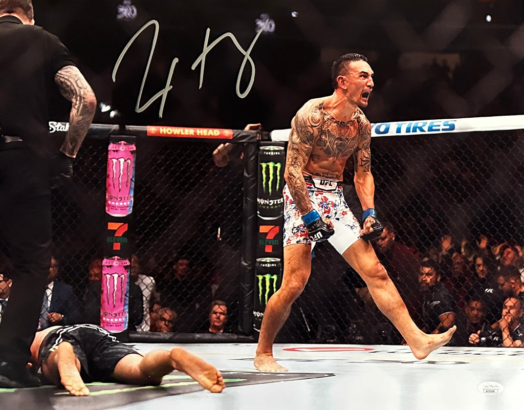 Max Holloway autographed signed 16x20 photo UFC Blessed JSA COA Justin Gaethje