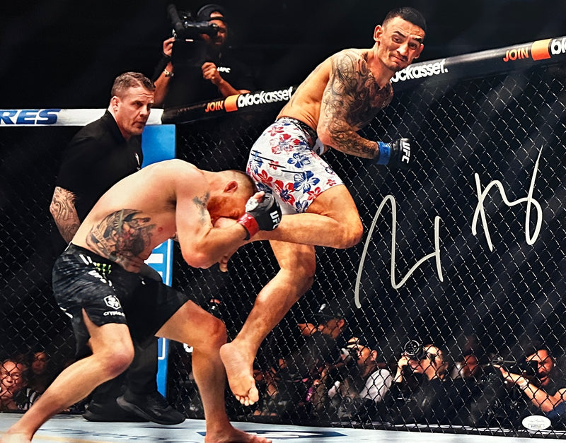 Max Holloway autographed signed 16x20 photo UFC Blessed JSA COA Justin Gaethje