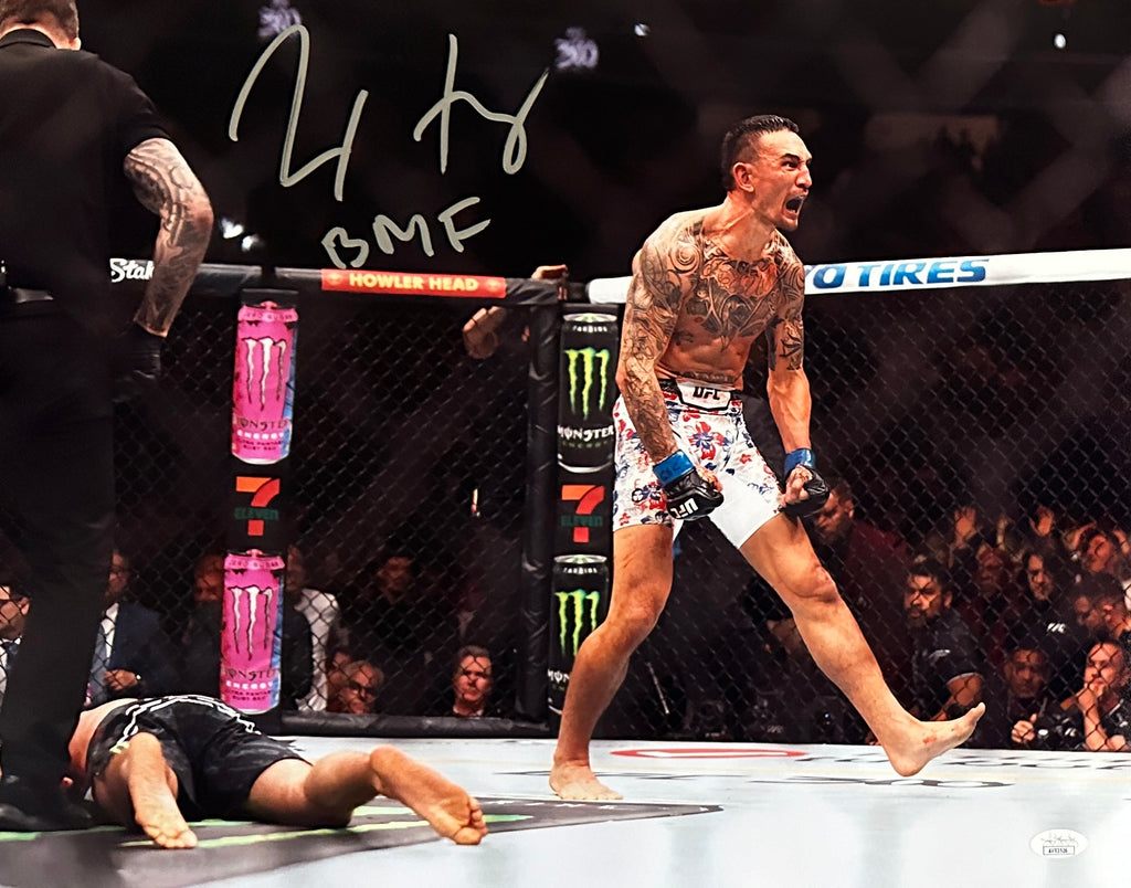 Max Holloway signed inscribed 16x20 photo UFC Blessed JSA COA Justin Gaethje