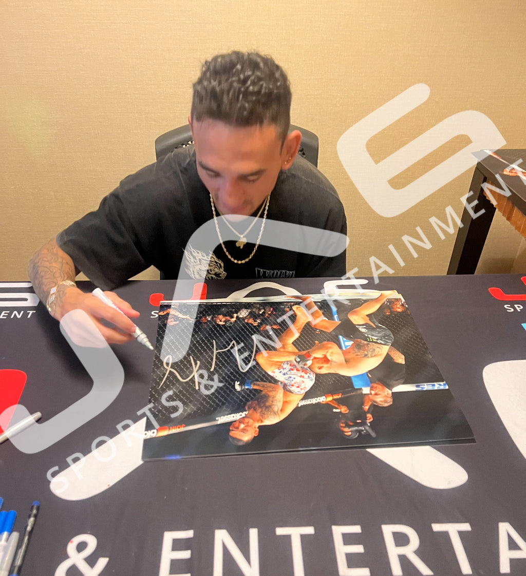 Max Holloway signed inscribed 16x20 photo UFC Blessed JSA COA Justin Gaethje