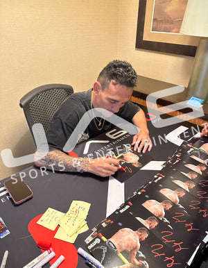 Max Holloway signed inscribed 8x10 photo UFC Blessed JSA COA Justin Gaethje