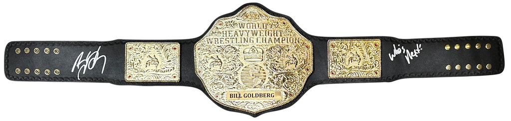 Bill Goldberg autographed inscribed replica championship belt WWE WCW JSA COA