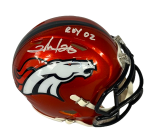 Clinton Portis autographed inscribed Flash mini helmet Denver Broncos JSA COA