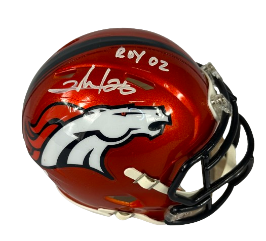 Clinton Portis autographed inscribed Flash mini helmet Denver Broncos JSA COA