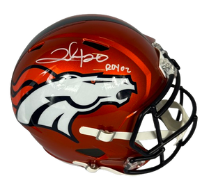 Clinton Portis signed inscribed Flash Full Size helmet NFL Denver Bronco JSA COA