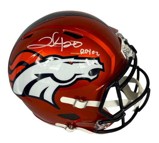 Clinton Portis signed inscribed Flash Full Size helmet NFL Denver Bronco JSA COA