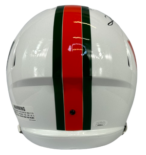 Clinton Portis signed inscribed NCAA Stat Full Size helmet Hurricanes JSA COA