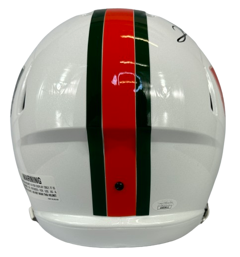 Clinton Portis signed inscribed NCAA Stat Full Size helmet Hurricanes JSA COA