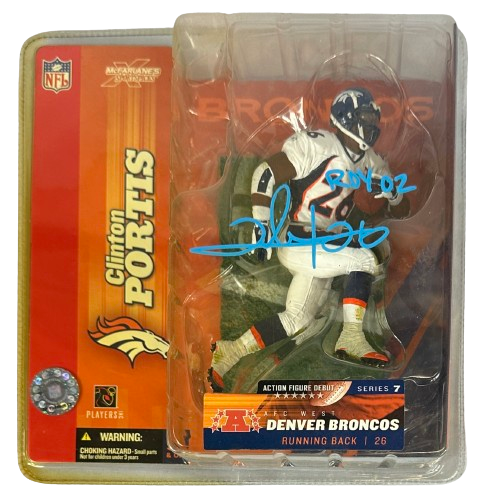 Clinton Portis autographed signed inscribed figure NFL Denver Broncos JSA COA