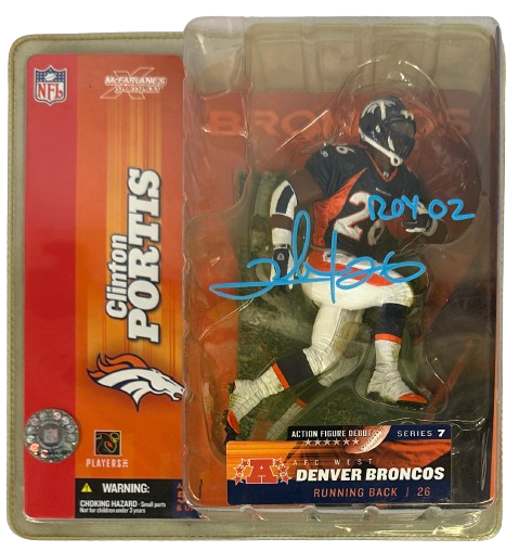 Clinton Portis autographed signed inscribed figure NFL Denver Broncos JSA COA