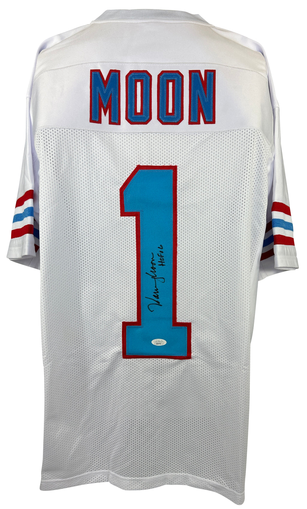 Warren Moon autographed signed inscribed jersey pro style JSA COA