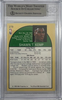 Shawn Kemp auto signed RC 1990 #279 Seattle Supersonics BAS Encapsulated