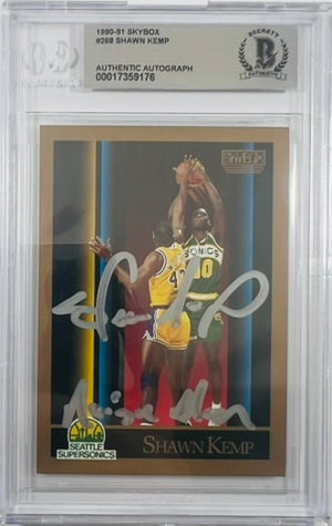 Shawn Kemp auto signed RC 1990 Skybox #268 Seattle Supersonics PSA Encapsulated