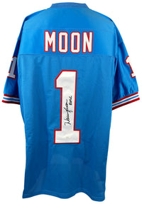 Warren Moon autographed signed inscribed jersey pro style JSA COA