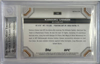 Kamaru Usman autographed 2024 Topps refractor card #108 UFC BAS Encapsulated