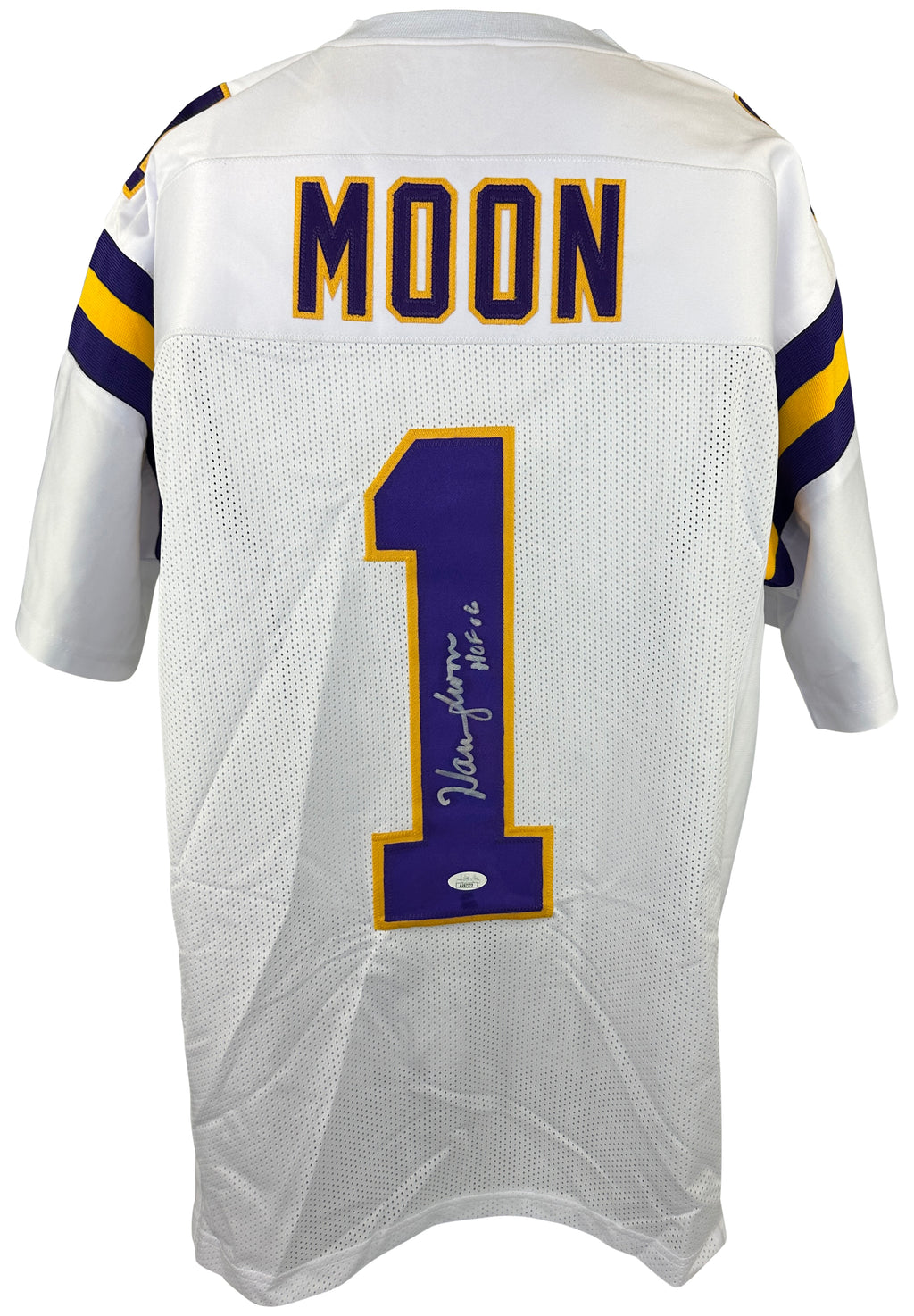 Warren Moon autographed signed inscribed jersey pro style JSA COA