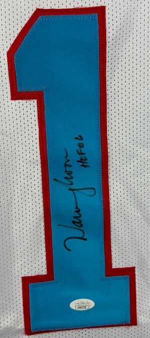 Warren Moon autographed signed inscribed jersey pro style JSA COA