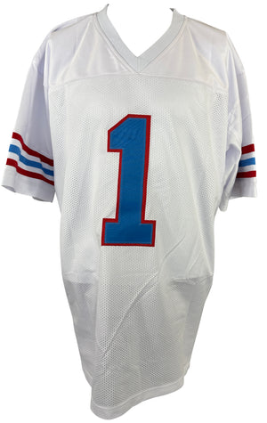 Warren Moon autographed signed inscribed jersey pro style JSA COA