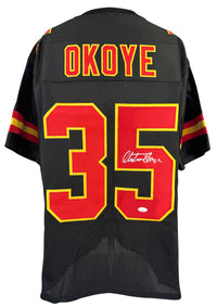 CHRISTIAN OKOYE SIGNED AUTOGRAPHED BLACK PRO STYLE JERSEYJSA COA