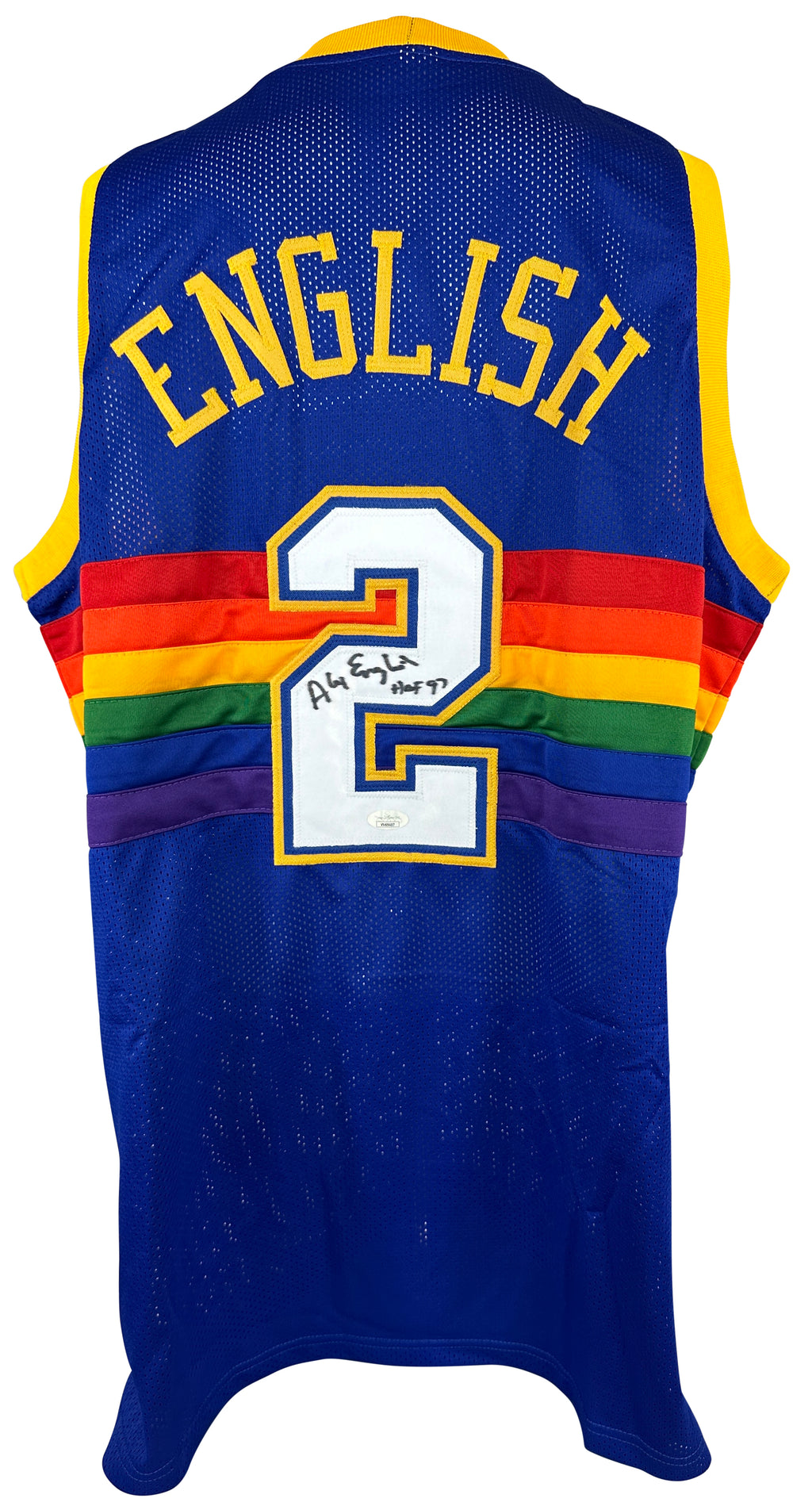 Alex English autographed signed inscribed jersey NBA Denver Nuggets JSA COA