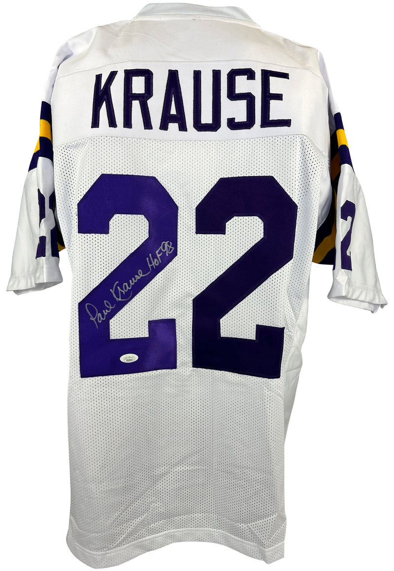 Paul Krause autographed signed jersey pro style JSA COA