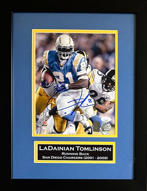 LaDainian Tomlinson signed framed 8x10 photo NFL San Diego Chargers JSA COA