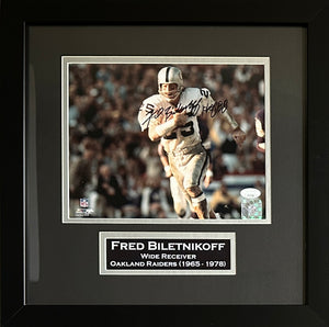 Fred Biletnikoff signed framed 8x10 photo NFL Oakland Raiders JSA COA