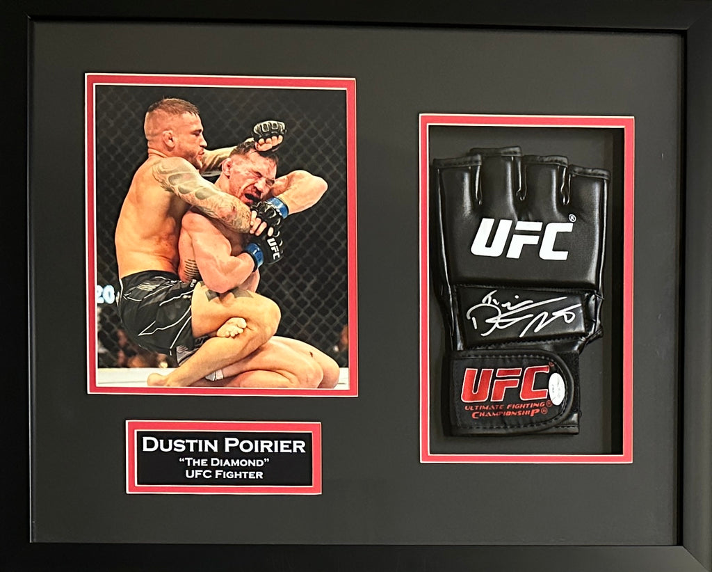 Dustin Poirier autographed signed framed glove UFC JSA COA Colby Covington