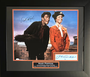 Dick Van Dyke Julie Andrews dual signed autographed framed 16x20 photo JSA COA