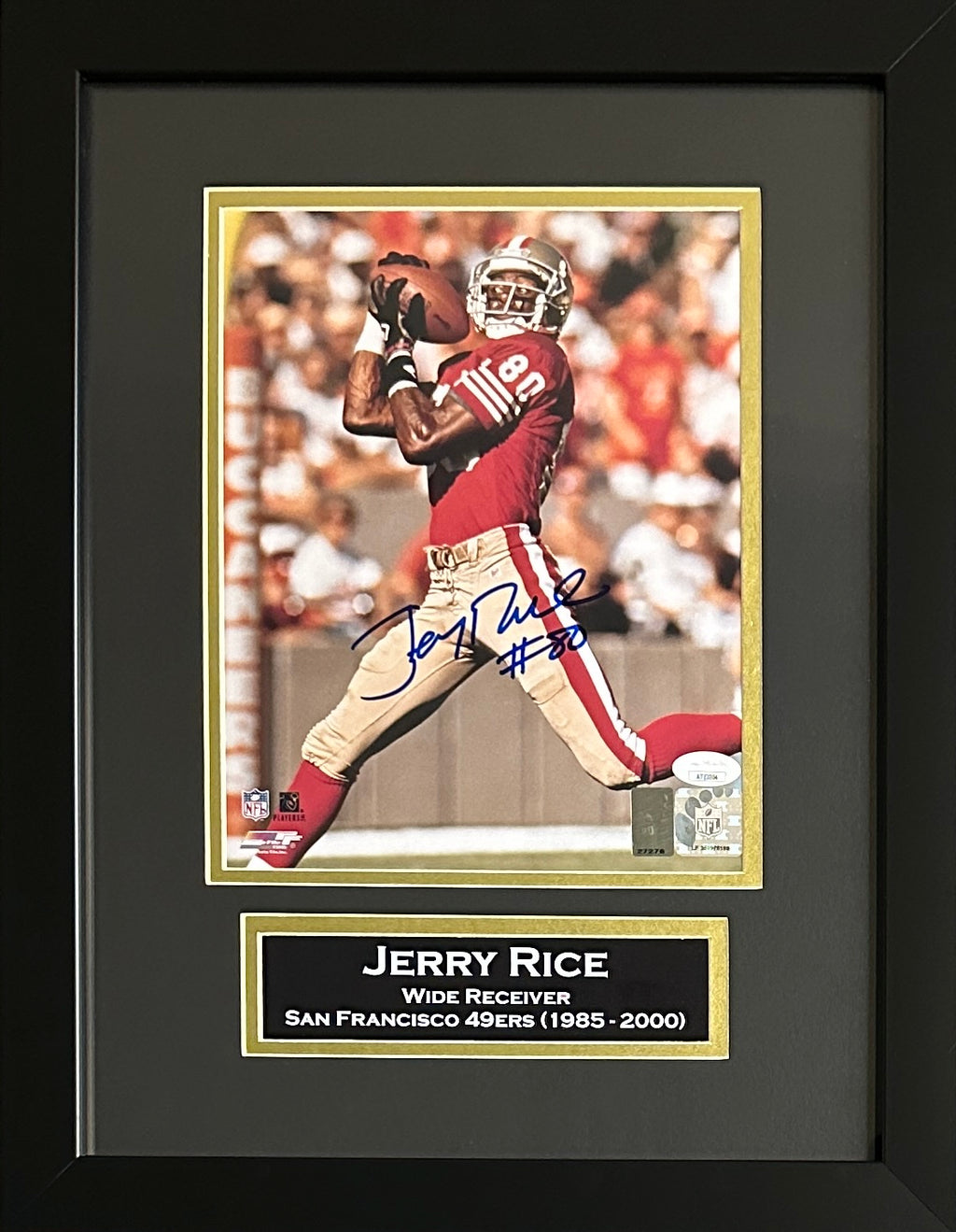 Jerry Rice signed autographed framed 8x10 photo NFL San Francisco 49ers JSA COA