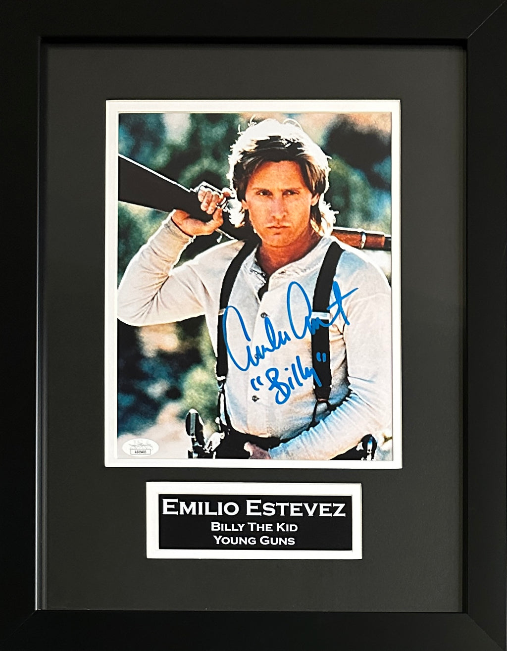 Emilio Estevez autographed signed inscribed framed 8x10 photo JSA COA Young Guns