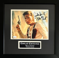 Emilio Estevez autographed signed inscribed framed 8x10 photo JSA COA Young Guns