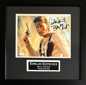 Emilio Estevez autographed signed inscribed framed 8x10 photo JSA COA Young Guns