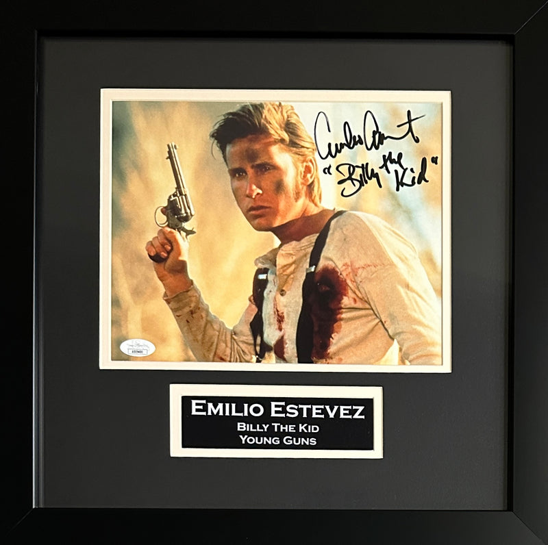 Emilio Estevez autographed signed inscribed framed 8x10 photo JSA COA Young Guns