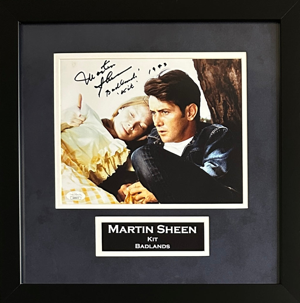 Martin Sheen autographed inscribed framed 8x10 BadLands JSA COA Kit