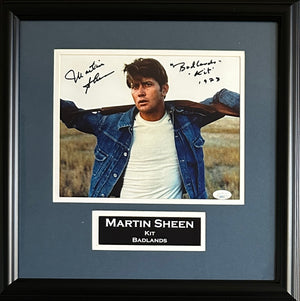 Martin Sheen autographed inscribed framed 8x10 BadLands JSA COA Kit